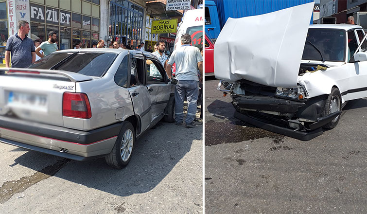 Sanayide kaza, araçta sıkıştı