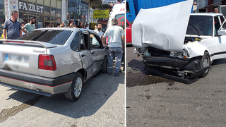 Sanayide kaza, araçta sıkıştı