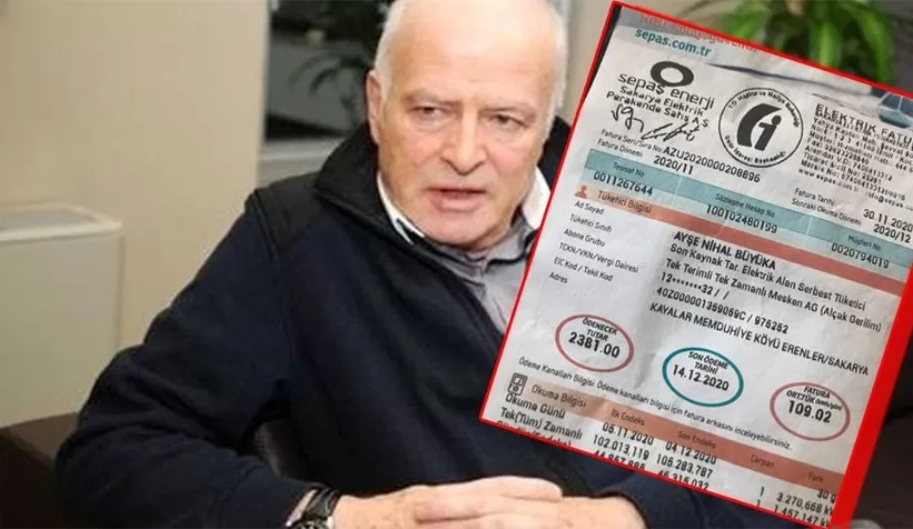 Şansal Büyüka'ya elektrik faturası şoku