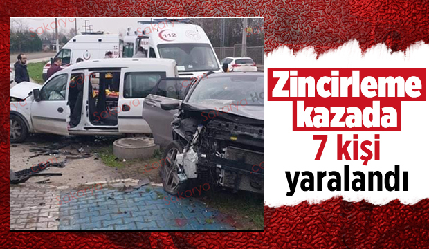 Üç araçlı zincirleme kaza:7 kişi yaralı