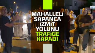 Sapanca'da mahalleli yolu kapattı