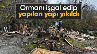 Sapanca'da orman arazisine yapılan yapı yıkıldı