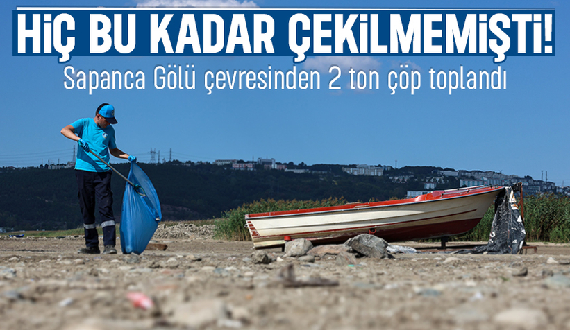 Sapanca Gölü çevresinden 2 ton çöp toplandı