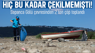 Sapanca Gölü çevresinden 2 ton çöp toplandı