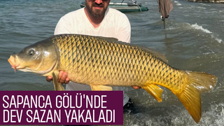 Sapanca Gölü'nde 13 kiloluk sazan yakaladı