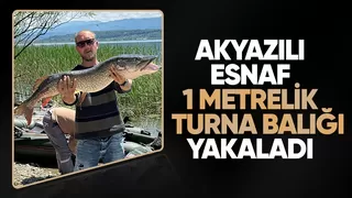 Sapanca Gölü'nde dev turna balığı yakaladı