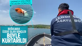 Sapanca Gölü'nde faciadan dönüldü, 3 genci jandarma bot timi kurtardı