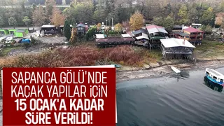 Sapanca Gölü'nde kaçak yapı sahiplerine yıkım tebligatları gönderildi