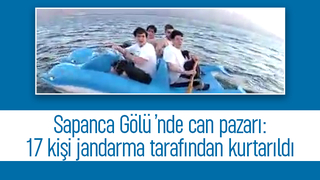 Sapanca Gölü'nde mahsur kalan 17 kişi kurtarıldı