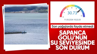 Sapanca Gölü'nde su seviyesi düşmeye devam ediyor