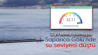 Sapanca Gölü'nde su seviyesi hızla düşüyor