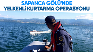Sapanca Gölü'nde yelkenli tekne batma tehlikesi geçirdi