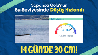 Sapanca Gölü'nün su seviyesi hızla düşüyor