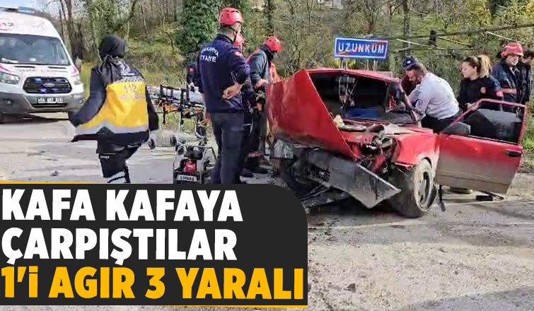Sapanca yolunda feci kaza 1'i ağır 3 yaralı