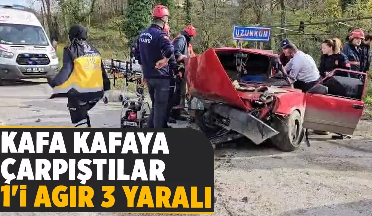 Sapanca yolunda feci kaza 1'i ağır 3 yaralı