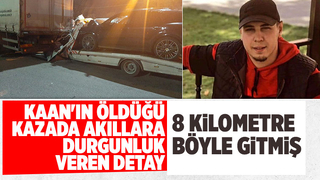 Saplandığı kamyonla 8 km giden sürücü öldü