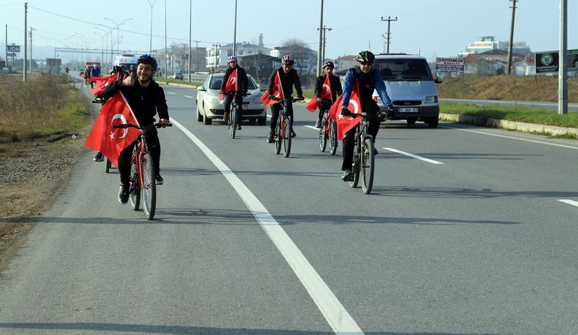 Sarıkamış şehitleri için pedal çevirdiler