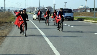 Sarıkamış şehitleri için pedal çevirdiler
