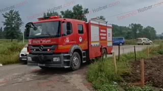 Şarampole uçan araçta sıkıştı