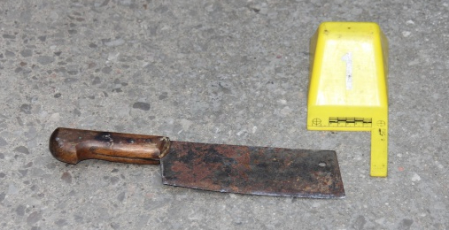 Satırla başına vuruldu