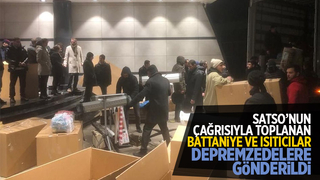 SATSO'da toplanan ısıtıcı ve battaniyeler depremzedelere gönderildi