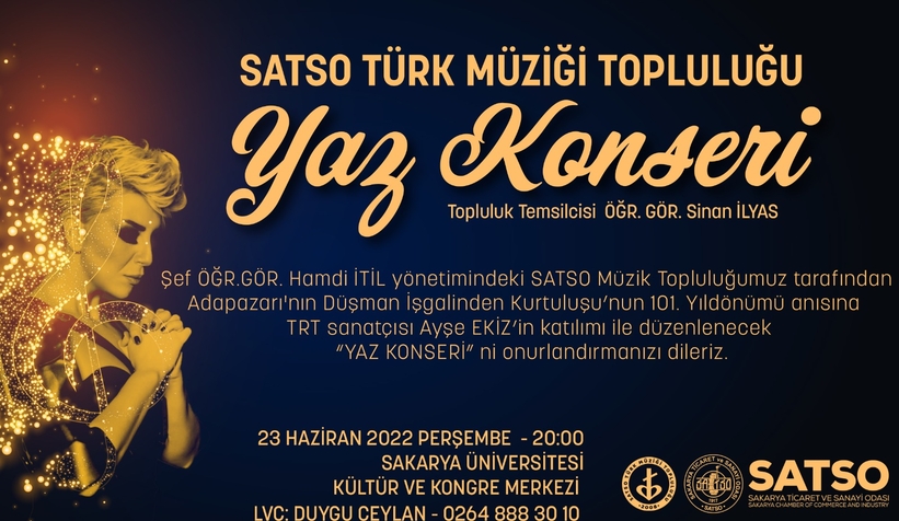 SATSO Türk Müziği Topluluğu’ndan Ayşe Ekiz’le yaz konseri 