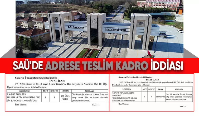 SAÜ'de akademik personel alımlarında şok iddia