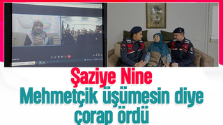 Şaziye nine ördüğü çorapları Mehmetçiğe gönderdi