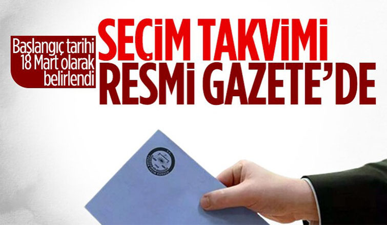 Seçim takvimi Resmi Gazete'de yayınlandı