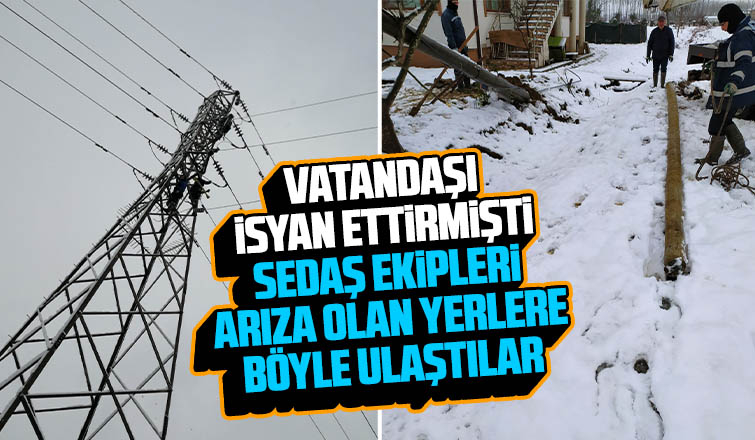 SEDAŞ ekiplerinin karla mücadelesi