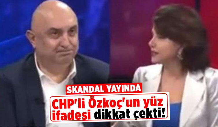 Sedef Kabaş'ın Cumhurbaşkanı'na hakaret ettiği programa CHP'li Özkoç'un yüz ifadesi damga vurdu