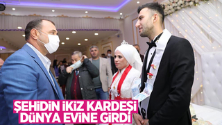 Şehidin ikiz kardeşi dünya evine girdi