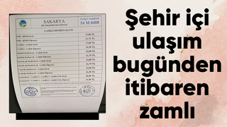 Şehiriçi ulaşım bugünden itibaren zamlı