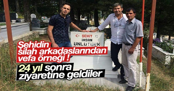 Şehit askerin silah arkadaşlarından vefa örneği