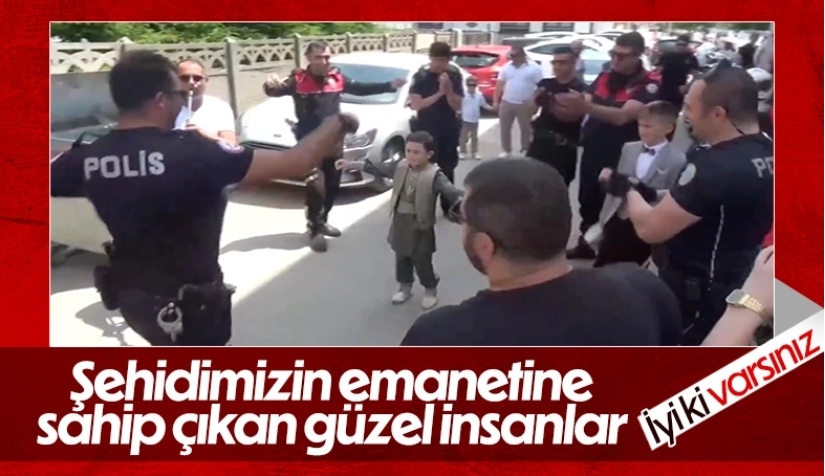 Şehit polisin oğluna özel sünnet konvoyu