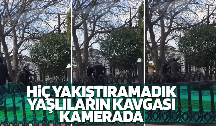 Şehrin göbeğinde yaşlıların kavgası kamerada