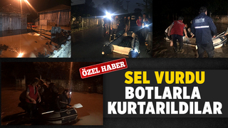 Selde mahsur kalanlar botlarla tahliye edildi