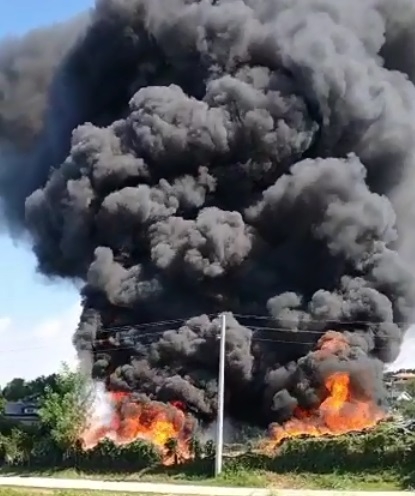 Seradaki saksılar alev alev yandı