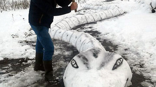 Serdivan'da kardan yılan beğeni topladı