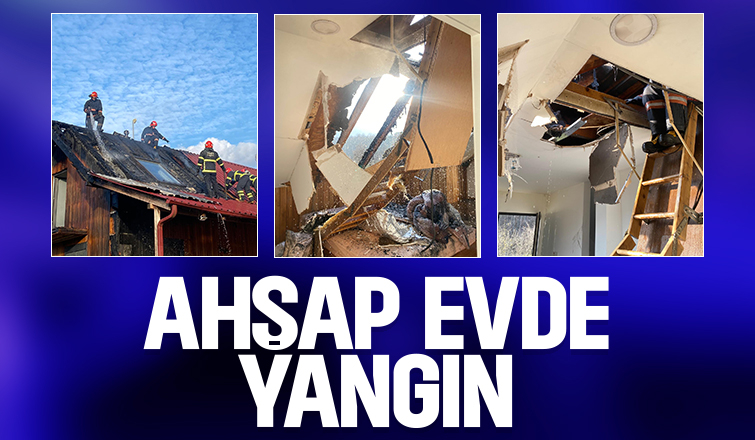 Şerefiye'de ahşap ev yandı