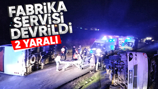 Servis midibüsü kaza yaptı: 2 yaralı