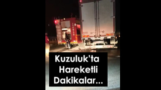 Seyir halindeki TIR'ın lastiği yandı!