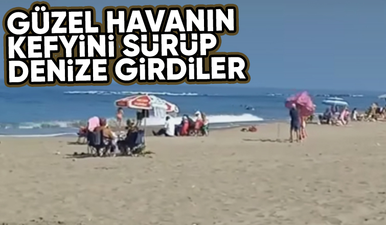 Sıcak havayı fırsat bilip denize girdiler