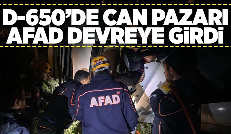 Sıkışan sürücüyü AFAD kurtardı