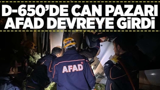 Sıkışan sürücüyü AFAD kurtardı