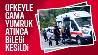 Sinirden camı yumrukladı kanlar içinde kaldı
