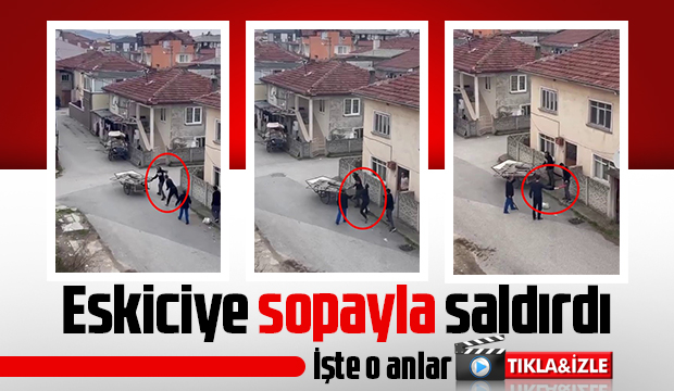 Soba çaldığını iddia etti, eskiciye saldırdı