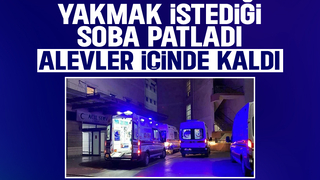 Soba patladı inşaat işçisi yaralandı