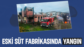 Sökümü yapılan süt fabrikasında yangın