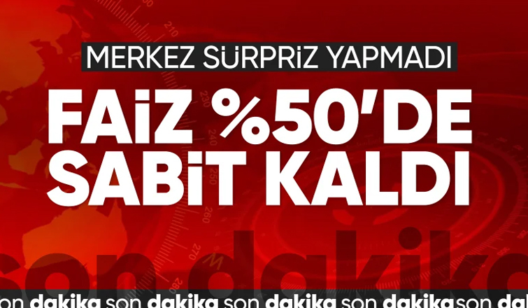 SON DAKİKA: TCMB, Eylül 2024 politika faizini yüzde 50’de sabit bıraktı